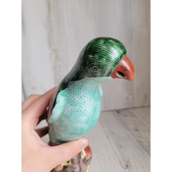 Vintage green bird parrot home‎ decor statue unique - Picture 6 of 7